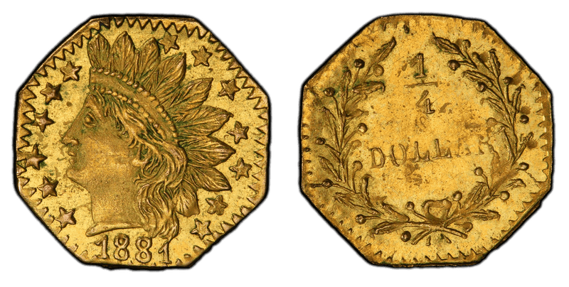 1881 Gold Quarter - BG-799M