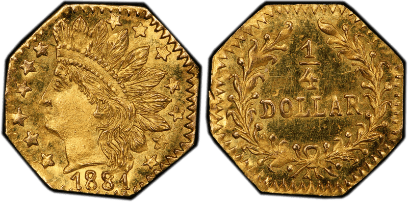 1881 Gold Quarter - BG-799O