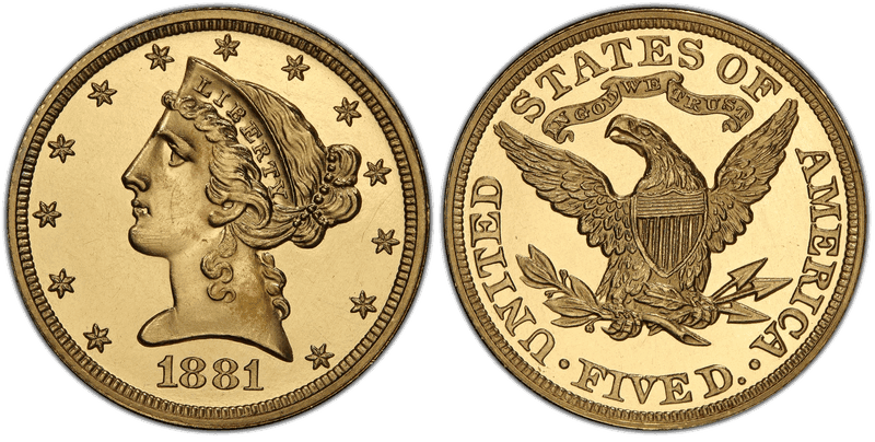 1881 Proof Liberty Head Half Eagle
