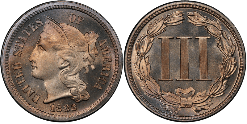1882 Proof Nickel Three Cent Piece