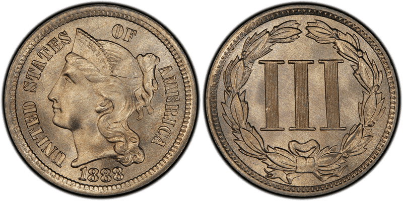 1888 Proof Nickel Three Cent Piece