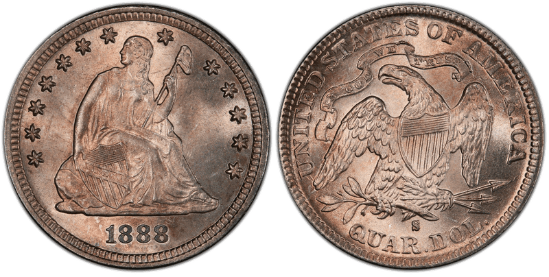1888 (S) Seated Liberty Quarter