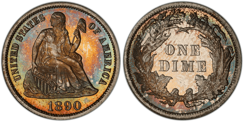 1890 Seated Liberty Dime