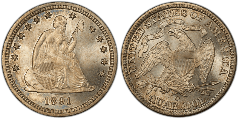 1891 Seated Liberty Quarter