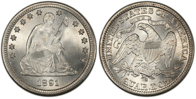 1891 (S) Seated Liberty Quarter