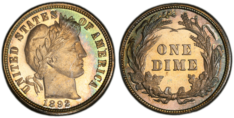 1892 Proof Barber Dime