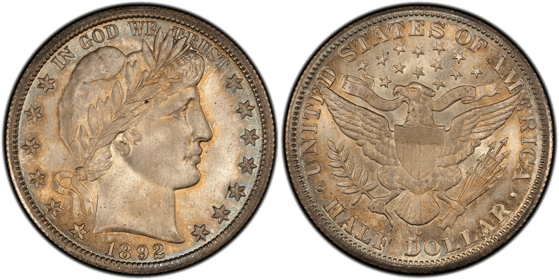 1892 (O) Barber Half Dollar - Micro O