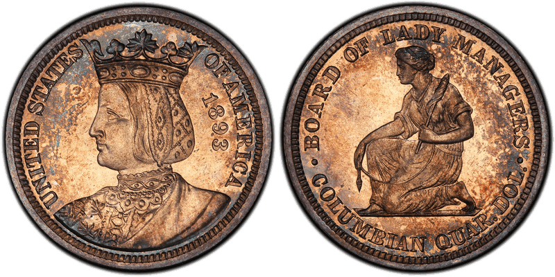 1893 Proof Isabella Quarter