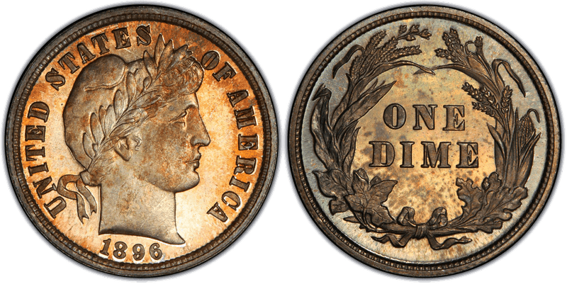 1896 Proof Barber Dime