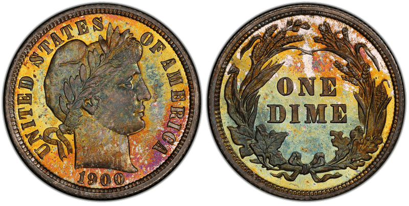 1900 Proof Barber Dime