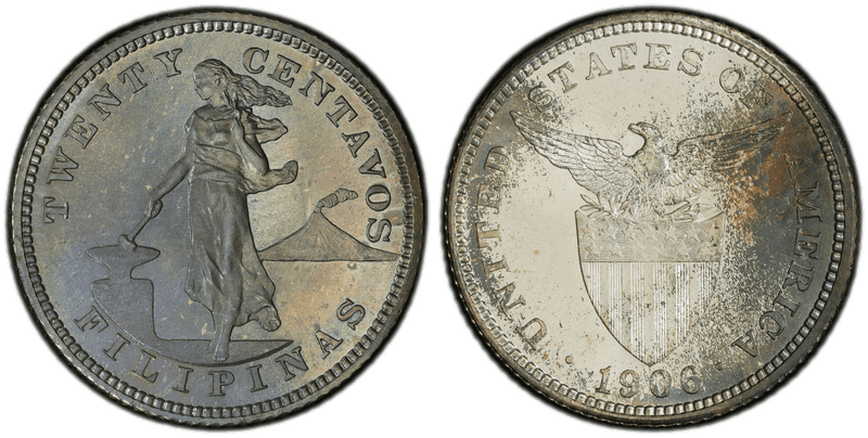 1906 Philippine Twenty Centavos