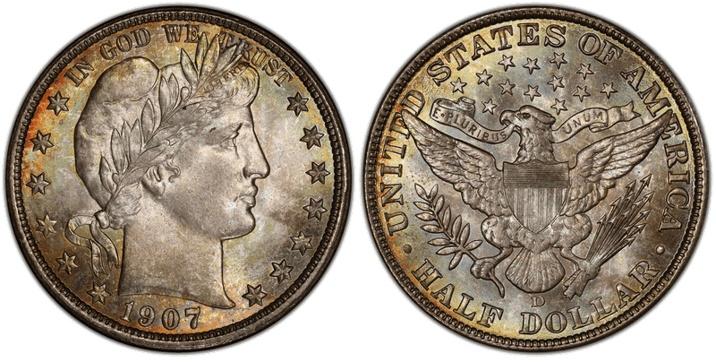 1907 Barber Half Dollar