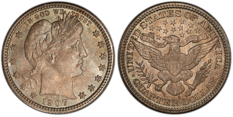 1907 (S) Barber Quarter