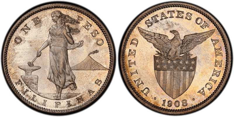 1908 Proof Philippine Peso