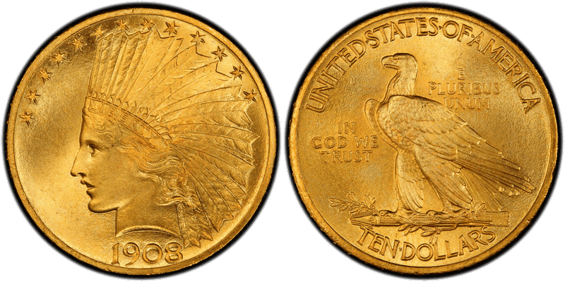 1908 Indian Head Eagle - Motto