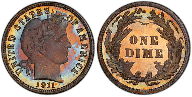 1911 Proof Barber Dime