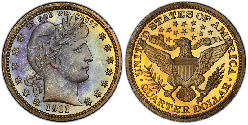 1911 Proof Barber Quarter