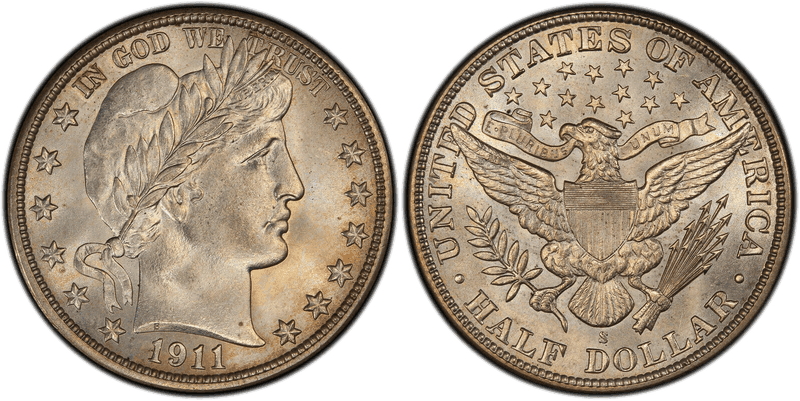 1911 (S) Barber Half Dollar