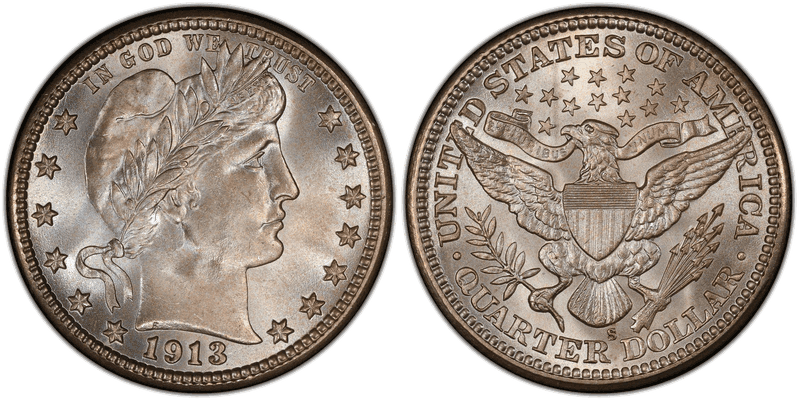 1913 (S) Barber Quarter