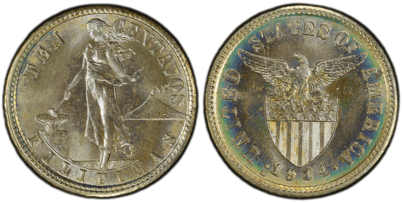 1914 Philippine Ten Centavos