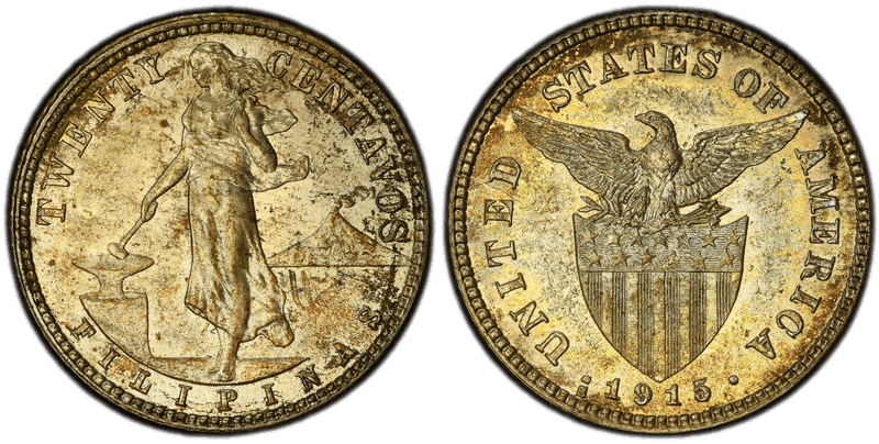 1915 Philippine Twenty Centavos