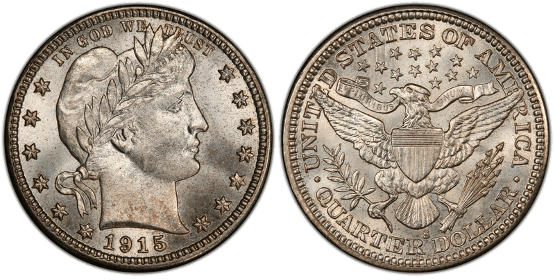 1915 (S) Barber Quarter