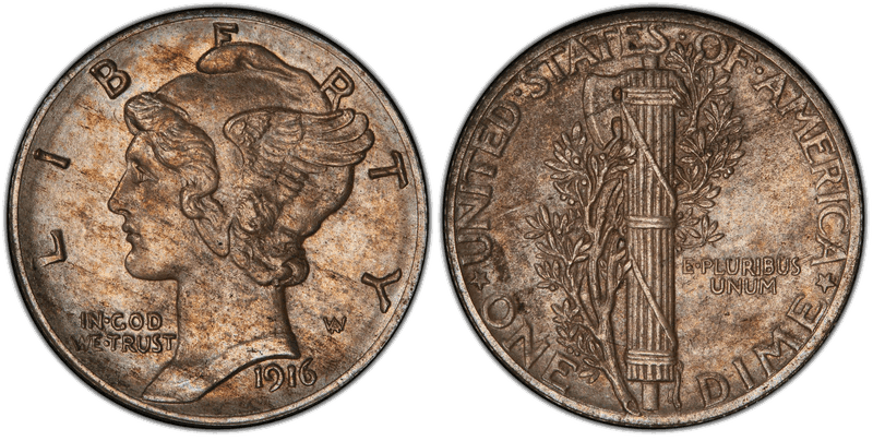 1916 Proof Dime Pattern - J-1794/1984