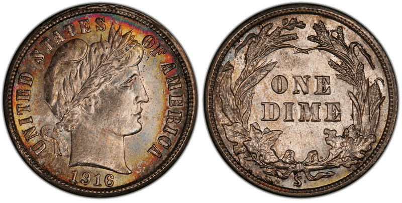 1916 (S) Barber Dime