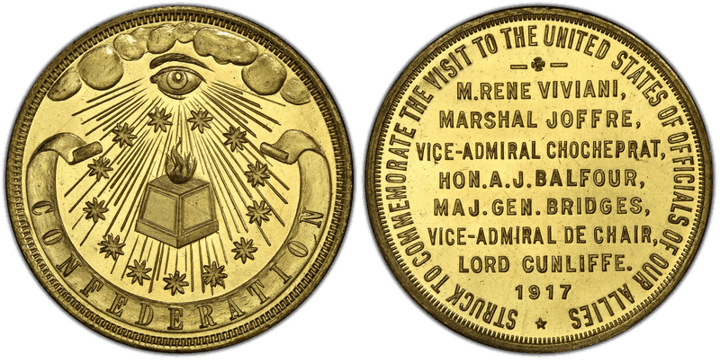 1917 So-Called Dollar HK-437, Wwi - Visit of Our Allies