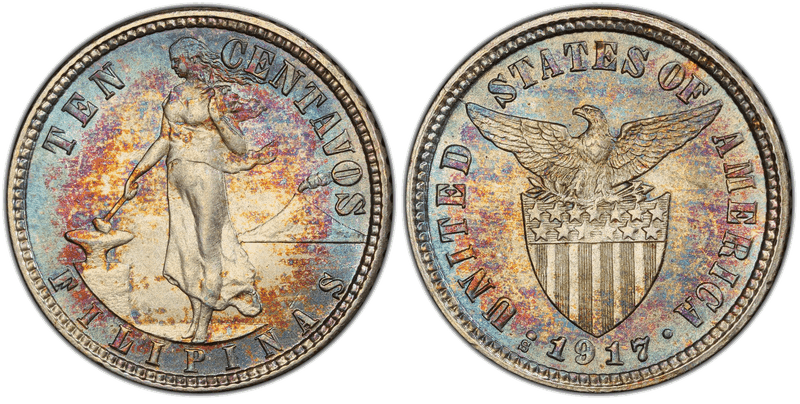 1917 Philippine Ten Centavos