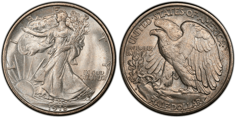1918 Walking Liberty Half Dollar