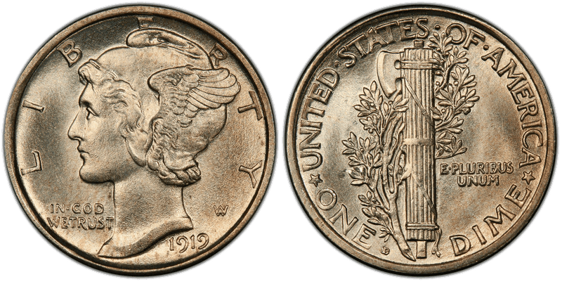 1919 Mercury Dime