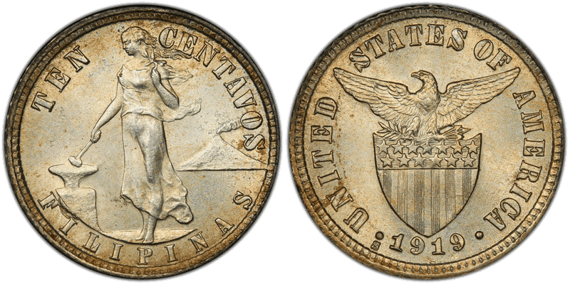 1919 Philippine Ten Centavos