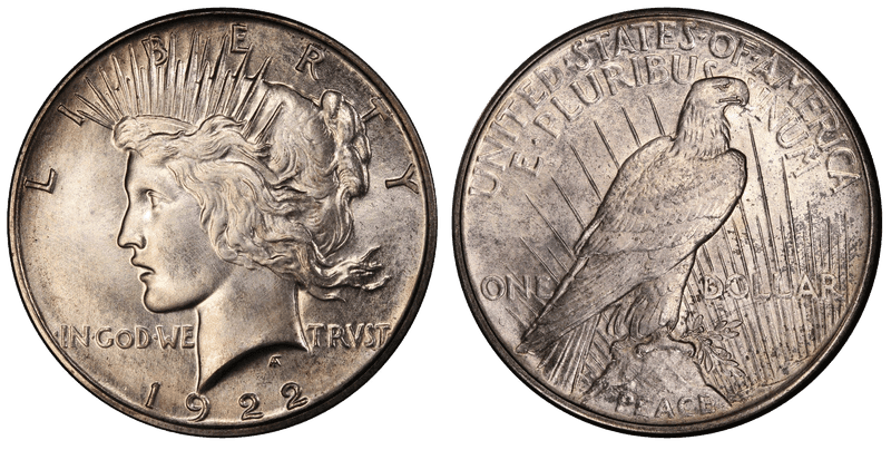 1922 Proof Peace Dollar - Satin Finish-Low Relief