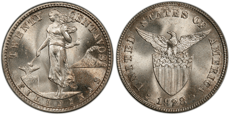 1928 Philippine Twenty Centavos