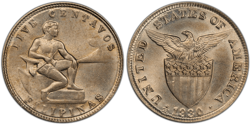 1930 Philippine Five Centavos