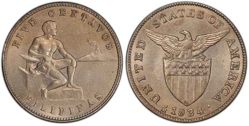 1934 Philippine Five Centavos