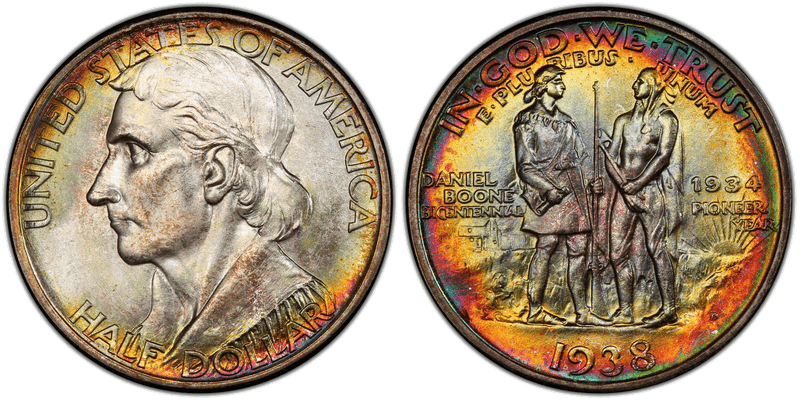 1938 Daniel Boone Bicentennial Commemorative Half Dollar