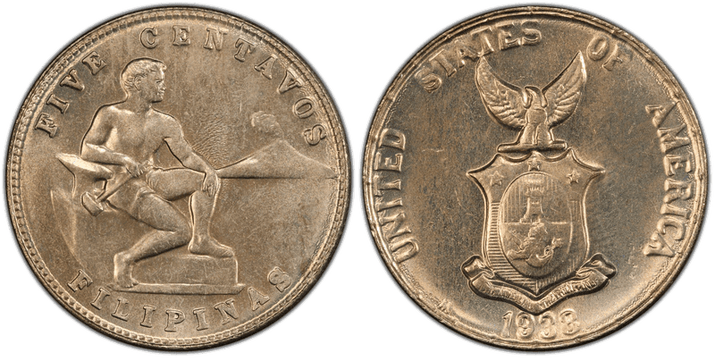 1938 Philippine Five Centavos