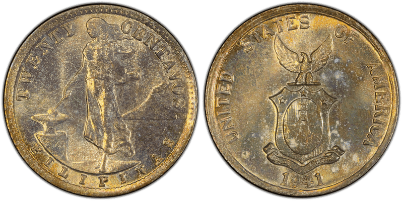 1941 Philippine Twenty Centavos