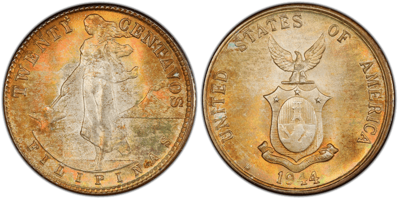 1944 Philippine Twenty Centavos