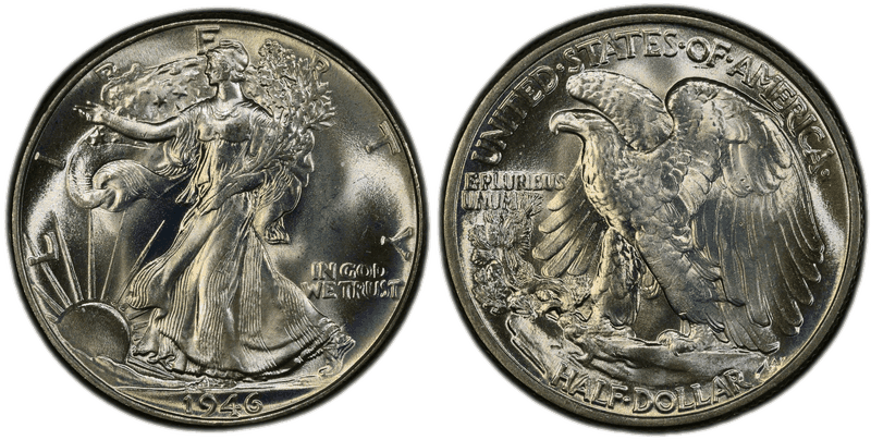 1946 Walking Liberty Half Dollar - Doubled Die Reverse