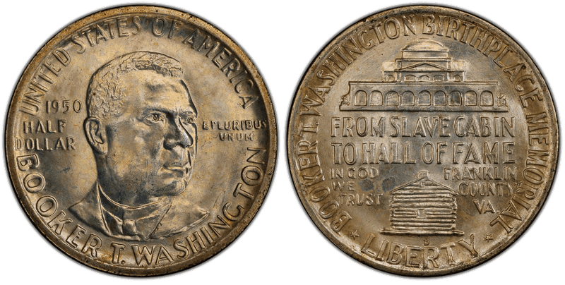 1950 (D) Booker T. Washington Half Dollar
