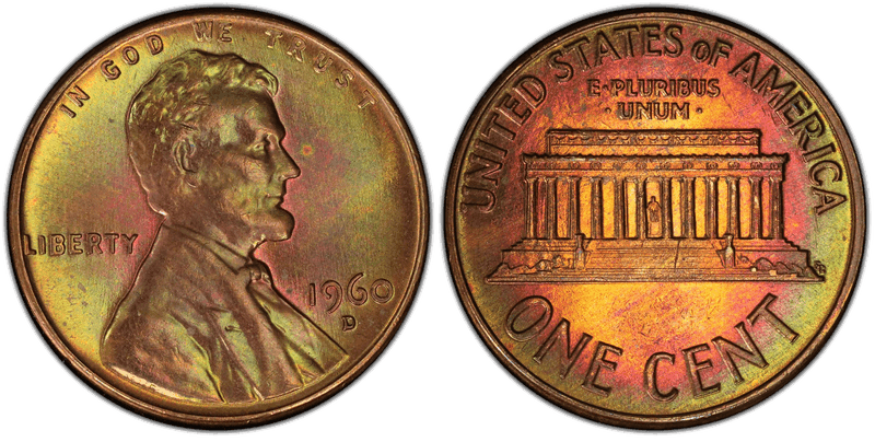 1960 (D) Lincoln Memorial Cent - Large Date