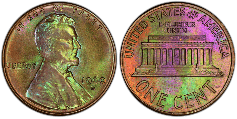 1960 (D) Lincoln Memorial Cent - Small Date