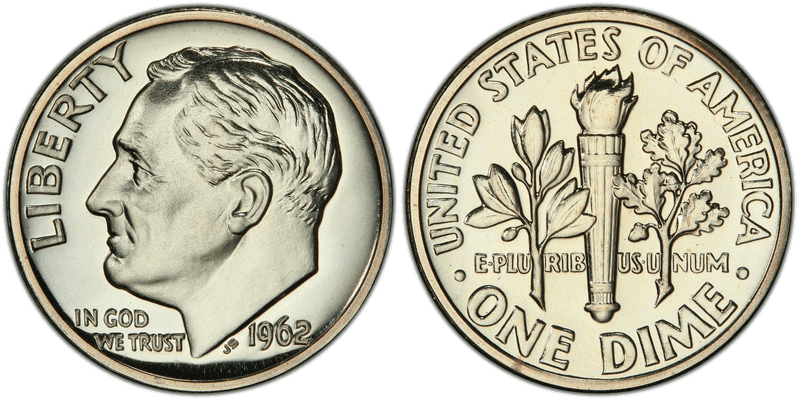 1962 Proof Roosevelt Dime