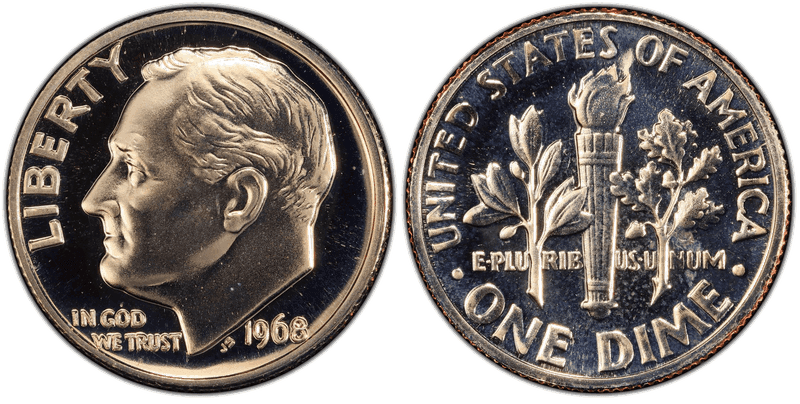 1968 (S) Proof Roosevelt Dime - No S