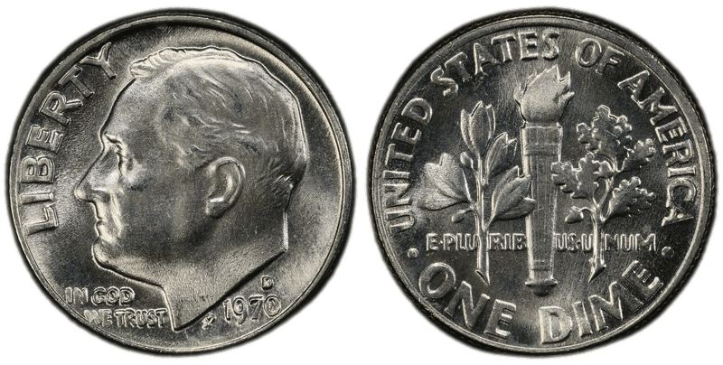 1970 Roosevelt Dime