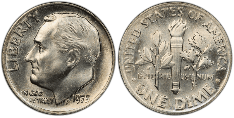 1973 Roosevelt Dime