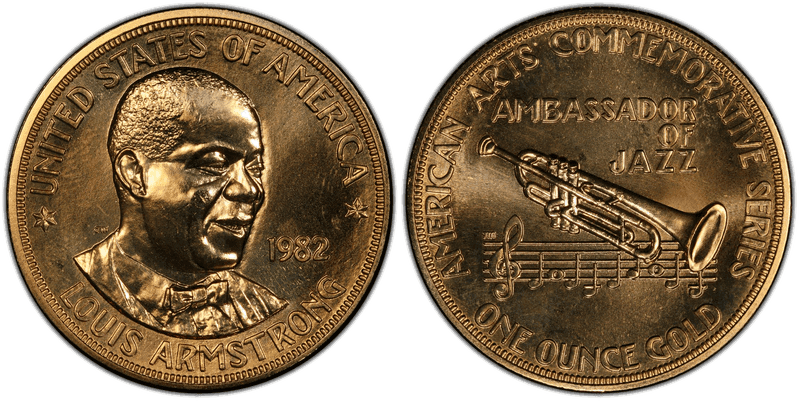1982 American Arts Commemorative Medallion - Louis Armstrong